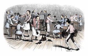 コミック・ストリップのデビュー：ロドルフ・トッフェル（1799-1846）作『ジグザグ航海記』のエングレーヴィング。 作： Unbekannter Künstler