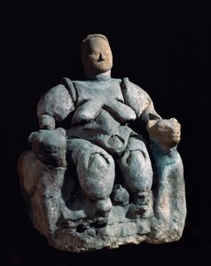 母の女神、テラコッタ像。 CatalHuyukからの8000-6000AD 作： Unbekannt
