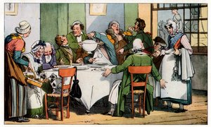 19世紀のフランスの宿での食事 作： Unbekannter Künstler