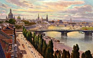 ドレスデン市街の眺め 作： Unbekannter Künstler