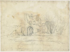 ダドリー城-「ワーデンの塔」：鉛筆画、nd [？19セント] 作： Unbekannt