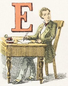 E - Ecrivain - Childish Alphabet, Editions Gordinne 1920 (carving) 作： Unbekannt