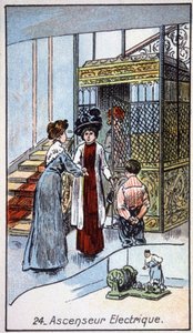 電気式エレベーター、1910年頃（イラスト） 作： Unbekannter Künstler