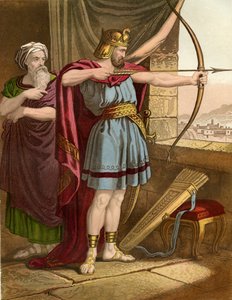 エリシャ、ヨアシュに矢を射るよう命じる - 聖書 作： Unbekannter Künstler
