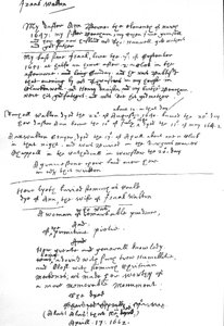イザーク・ウォルトンが「共通祈祷書」に記入した内容（1662年以降）（紙にペン・インク 作： Unbekannt