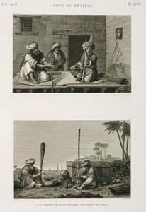製作物・その他 エジプト、1798年頃 パイプの茎を作る人とタバコを叩く人 作： Unbekannt