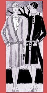 ファッション：1928年春のドレス 作： Unbekannter Künstler