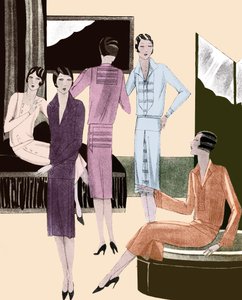 1928年春のファッション・ドレス 作： Unbekannter Künstler