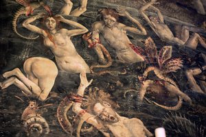 フランス、タルン、アルビ、サント・セシル大聖堂、最後の審判のフレスコ画 - （1474年、15世紀末）、冥界への降下、細部 作： Unbekannt