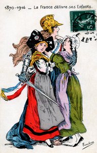 子供たちを届けるフランス（アルザスとモーゼル、ロレーヌ）、フェルシャムのポストカード 作： Unbekannt