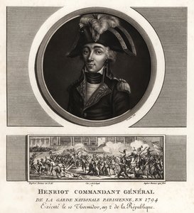 フランソワ・アンリオ、ジャコバン派のリーダー、パリ国民衛兵の総司令官、1794年に処刑 作： Unbekannt