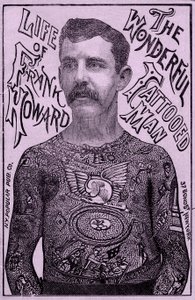 不思議な刺青の男フランク・ハワード（1900年頃）（カラーリトグラフ 作： Unbekannt