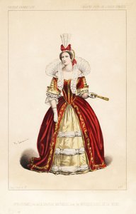 フランスのオペラ歌手マダム・フロシーヌ・ブランシャール、フロメンタル・ハレヴィ作喜歌劇『王妃の裳裳着』の大女官役、王立オペラ・コミック劇場