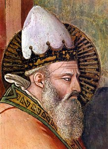 マソ・ディ・バンコ（1341～1346）のフレスコ画、「大晦日の物語」（フレスコ画）の細部