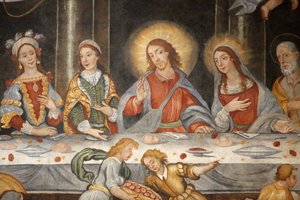 サンタ・カテリーナのバジリカのフレスコ画（イタリア、ガラティーナ、アプリア、ガラティーナ 作： Unbekannt
