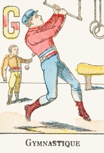 G：体操-「Alphabet des jeux」からのエングレーヴィング、1890年頃 作： Unbekannt
