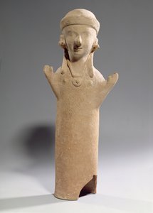 腕を上げた女神または崇拝者、フィギュリン、紀元前550年頃（テラコッタ 作： Unbekannt