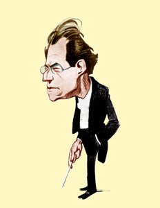 グスタフ・マーラーOscar Garvensによる風刺画 オーストリアの作曲家、1860年7月7日 - 1911年5月18日。オスカー・ガーベンス 1874-1951 作： Unbekannt