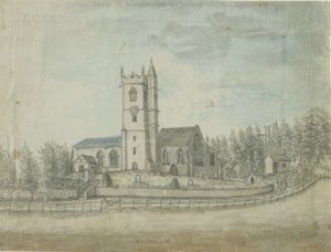 ハンズワース教会：水彩画、1769年 作： Unbekannt