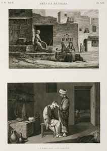 金物・鉄製品 ナイフ研磨機と理髪師 エジプト 1798年頃 作： Unbekannt
