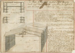 ヒント-Floyer Estateの納屋：ペン画、1733年4月25日 作： Unbekannt