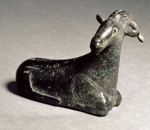 山羊の中空鋳造品 東ギリシャ アルカイック期 紀元前550年頃（鉛入りブロンズ