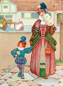 1907年に出版されたミリセント＆ギサ・サワビー著『Childhood』より、詩『Difference』の挿絵。