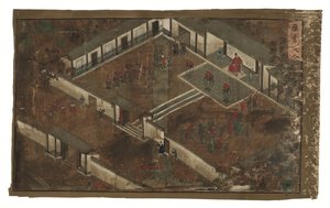 明の斉彬将軍に関する詔勅（絹に墨と彩色） 作： Unbekannter Künstler