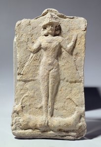 女神イシュタルを取り巻く象徴的なモチーフで装飾された壺、バビロニア、紀元前1700年頃（テラコッタ 作： Unbekannt