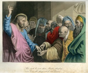 ローマの硬貨を持つイエス - 聖書, 新約聖書 作： Unbekannter Künstler