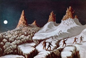 ジョン・マクレガーのモンブラン登頂、グラン・ミュールズ・ルート、イラスト（「Narrative of ascent to Mont Blanc」9月21日より