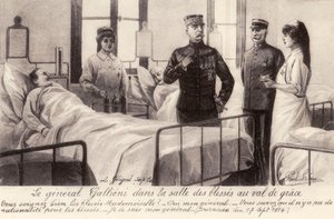 負傷者を見舞うジョセフ・ガリエニ 作： Unbekannter Künstler