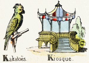 K-カカトエスキオスク-チャイルドエンターテインメントアルファベットc.1890（リトグラフ） 作： Unbekannt
