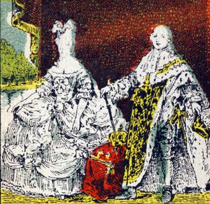 フランス国王ルイ16世と王妃マリー・アントワネット。Histoire de France "に掲載されたエングレーヴィング。24 rue d
