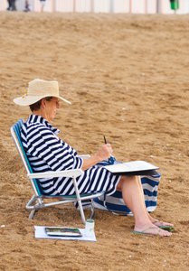 水彩画の女性画家 作： Unbekannt
