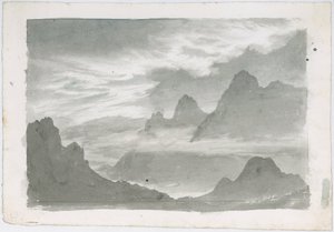 山の斜面を覆う層雲、1803-1811年頃 作： Unbekannter Künstler