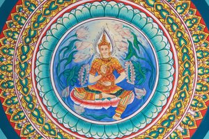 ブッダの生涯。仏陀の生涯を描いた天井画。ワット・インペン。ヴィエンチャン。ラオス、20151029、ビエンチャン、ラオス 作： Unbekannt