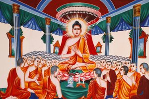 組立式の阿羅漢を指導する仏陀の生涯（カンボジア、シェムリアップ 作： Unbekannt