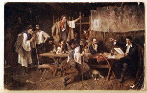文学。 ハンガリーの詩人ペトフィ、1848年頃のポストカード、ハンガリー、1900年頃（ポストカード） 作： Unbekannter Künstler