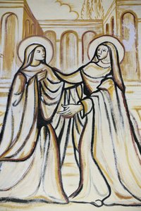 ロメ聖心カテドラル（Lome Sacred Heart Cathedral）。訪問（ルカの福音書に記録されているマリアのエリザベスへの訪問）。ロメ。トーゴ 作： Unbekannt