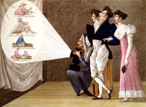 パリのマジックランタン、1810年頃（エングレーヴィング） 作： Unbekannter Künstler