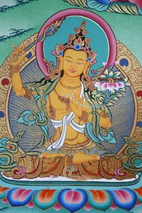 知識の神、文殊菩薩。ネパール、カトマンズ、コパン僧院