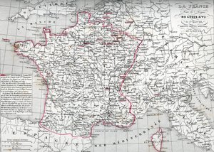 1774年から1793年までのルイ16世治世下のフランス地図 (ルイ16世時代のフランス地図) Houze著 "Atlas Universel "のプレート 作： Unbekannter Künstler