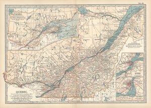 カナダ、ケベック州の地図、1900年頃（エングレーヴィング） 作： Unbekannter Künstler