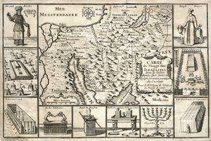 エジプトを出てからのイスラエルの民の旅の地図 作： Unbekannter Künstler
