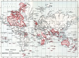 1904年当時のイギリス領の世界地図。 作： Unbekannt
