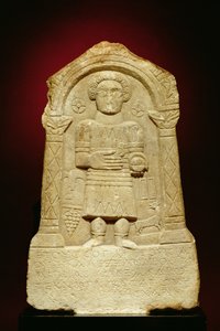大理石の葬式の石碑、ギリシャ語の碑文、ローマ時代、紀元前3世紀 作： Unbekannt