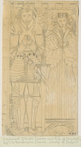 マーチントン教会-ウォルターヴァーノンの記念碑：鉛筆画、nd [19セント] 作： Unbekannt