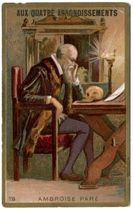 医学フランスの外科医アンブロワーズ・パレ。パリのデパートのイメージ：1900年頃、フランス、Aux Quatre Arrondissements 作： Unbekannter Künstler