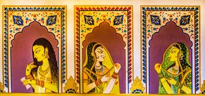 Pienoismaalaus, taide ja käsityöt Rajasthanissa, Rajasthanissa, Intiassa, Aasiassa (kuva) 作： Unbekannter Künstler